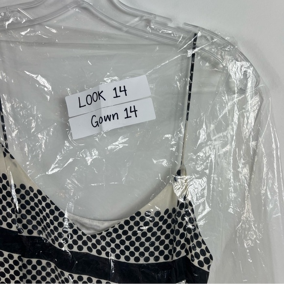 Thakoon Addition Patterned Dot Spaghetti Strap Silk Maxi Dress Black White - Picture 4 of 11